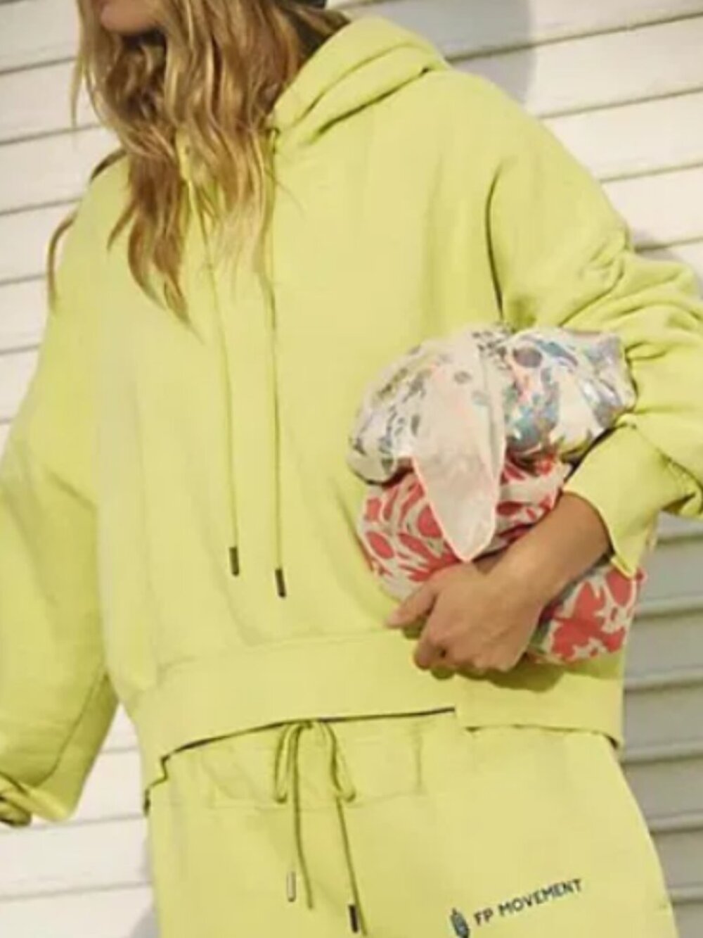 Free People Fp Movement Undefeated Hoodie Dropped Shoulder Lime Yellow XL